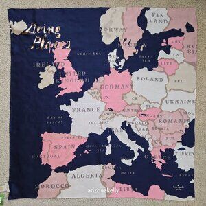 NWT kate spade Silk Scarf Map Europe "Going Places"
